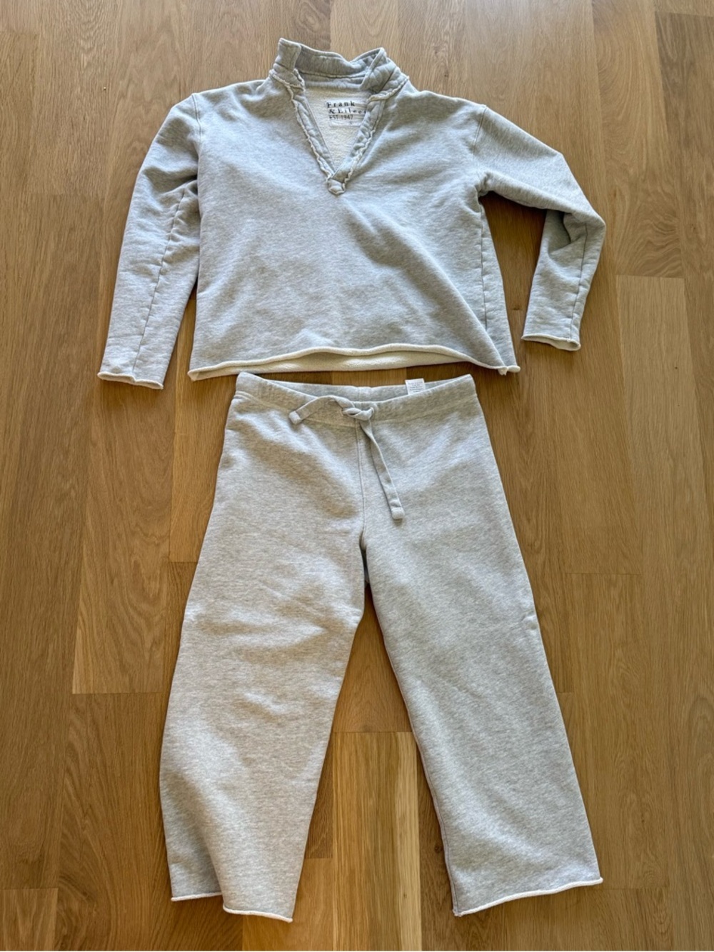 Frank & Eileen Grey Henley and cropped sweat Two-Piece Set